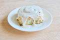 classic cinnamon roll with vanilla bean frosting